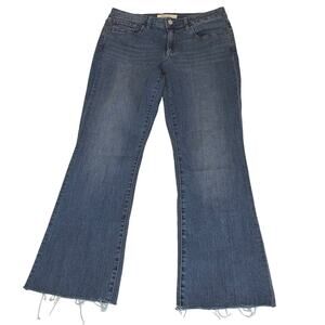 Gap 1969 Curvy Perfect Boot Jeans Women's 31R | Blue | Mid-Rise Raw Hem | EUC